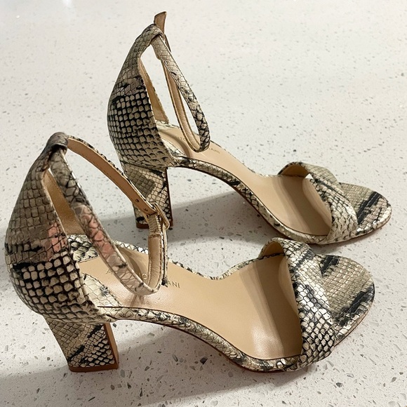 Antonio Melani Women’s Snakeskin Print Leather Ankle Strap Heels Size 8.5M - Picture 12 of 15